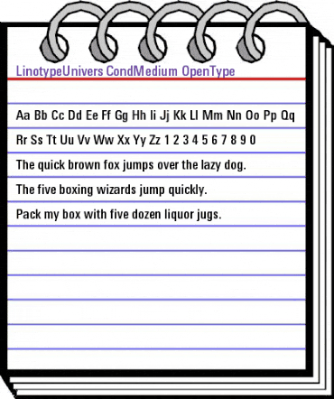 LinotypeUnivers CondMedium animated font preview