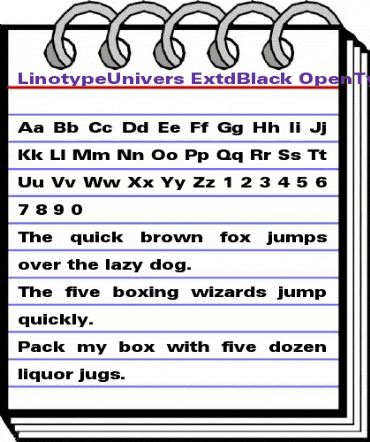LinotypeUnivers ExtdBlack animated font preview