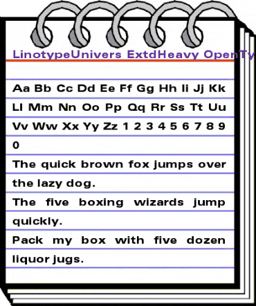 LinotypeUnivers ExtdHeavy animated font preview