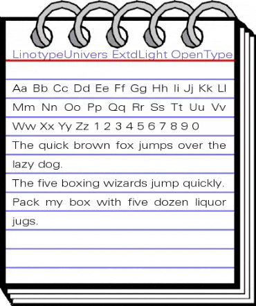 LinotypeUnivers ExtdLight animated font preview