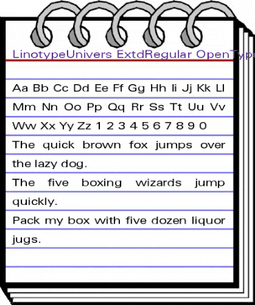 LinotypeUnivers ExtdRegular animated font preview