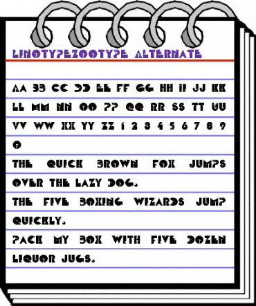 LTZootype Alternate Regular animated font preview