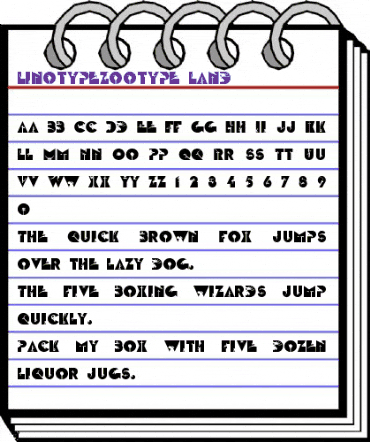 LTZootype Land Regular animated font preview