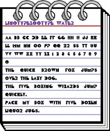 LTZootype Water Regular animated font preview