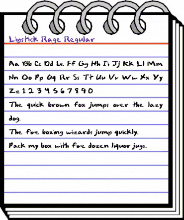 Lipstick Rage Regular animated font preview