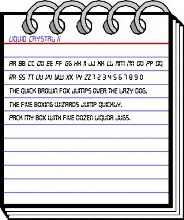 Liquid Crystal II Regular animated font preview