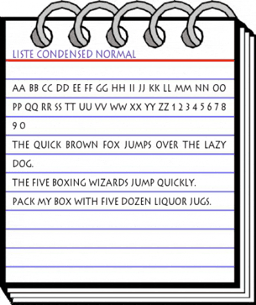 Liste-Condensed Normal animated font preview Liste-Condensed Normal animated font preview