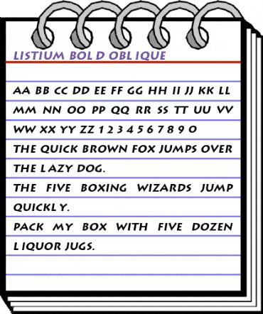 Listium Bold-Oblique animated font preview