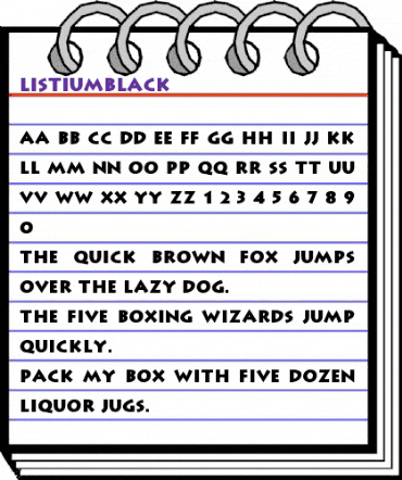 ListiumBlack Regular animated font preview