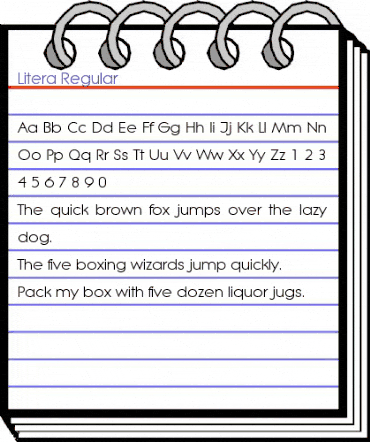 Litera Regular animated font preview