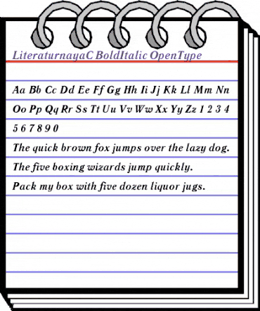 LiteraturnayaC Bold Italic animated font preview