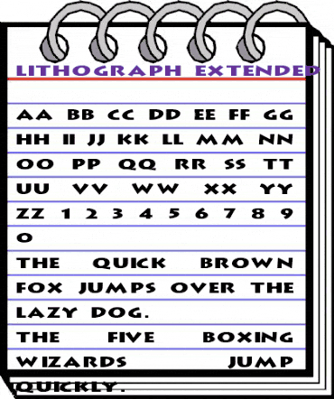 Lithograph Extended Regular animated font preview