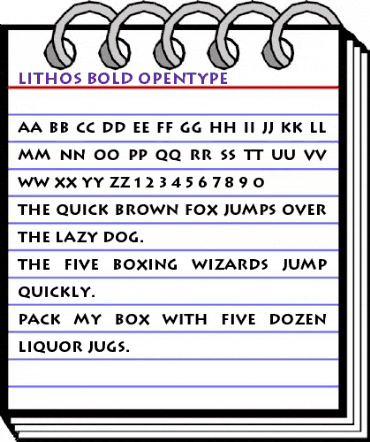 Lithos Bold animated font preview