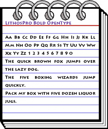 Lithos Pro Bold animated font preview