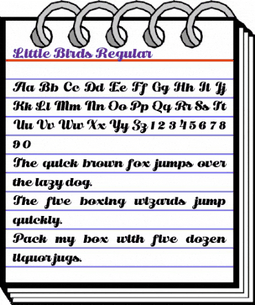 Little Birds Regular animated font preview