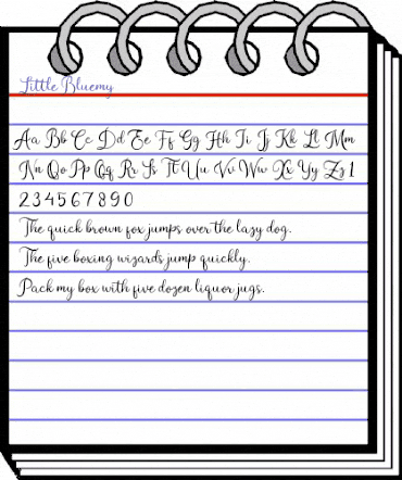 Little Bluemy Regular animated font preview