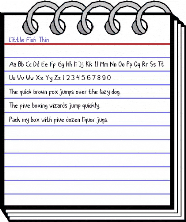 Little Fish Thin Regular animated font preview