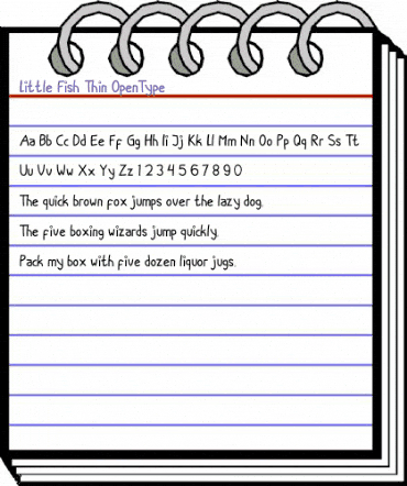 Little Fish Thin Regular animated font preview