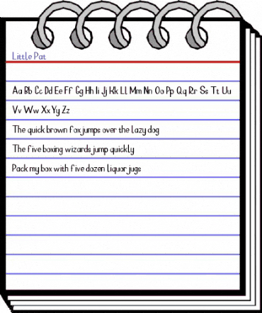 Little Pat Regular animated font preview