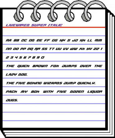 Livewired Super-Italic Italic animated font preview