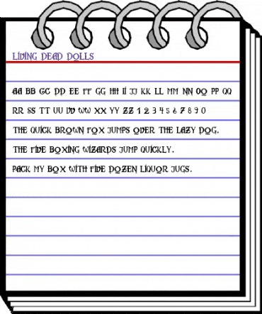 Living Dead Dolls Regular animated font preview