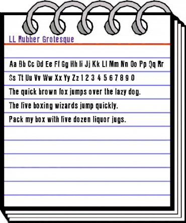 LL Rubber Grotesque Regular animated font preview