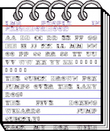 LMS People In The Neighborhood Regular animated font preview