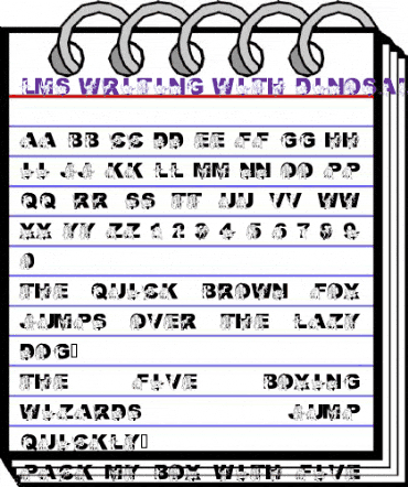LMS Writing With Dinosaurs Regular animated font preview