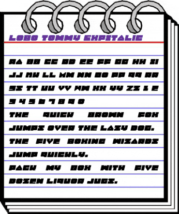 Lobo Tommy ExpExpItalic ExpItalic animated font preview