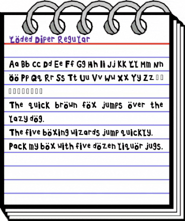 Loded Diper Regular animated font preview