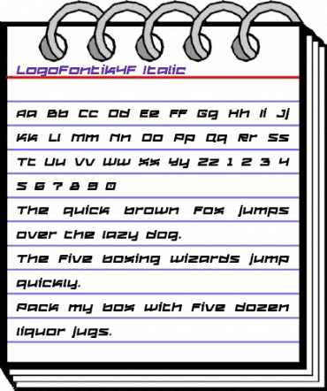 Logofontik 4F Italic animated font preview