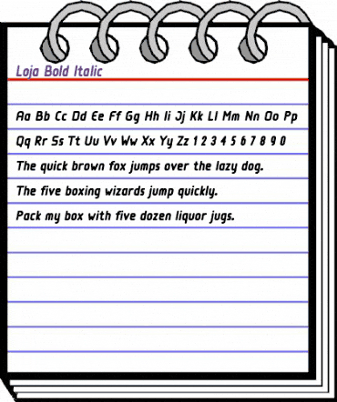 Loja Bold Italic animated font preview