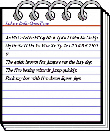 Lokey Italic Regular animated font preview