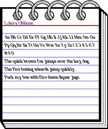 Lokey Oblique Regular animated font preview