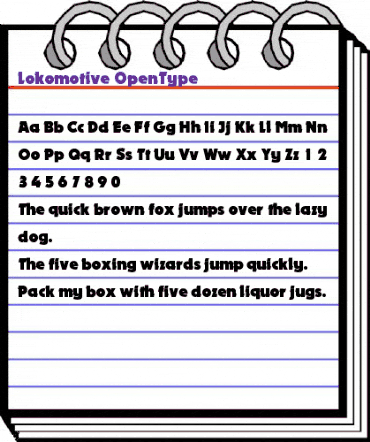 Lokomotive Regular animated font preview