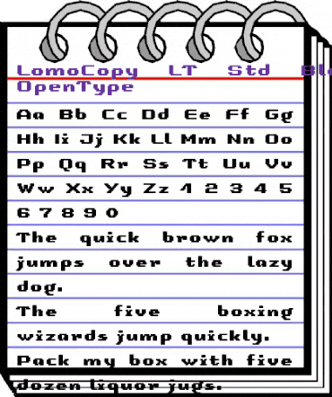 LomoCopy LT Std Black Regular animated font preview