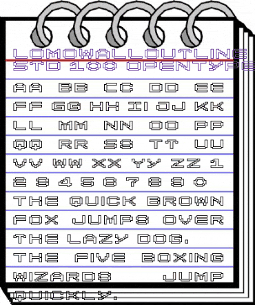 LomoWallOutline LT Std 100 Regular animated font preview