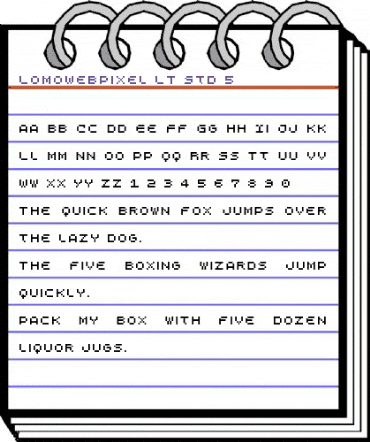 LomoWebPixel LT Std 5 Regular animated font preview