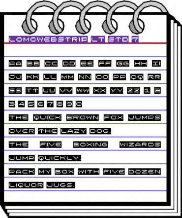 LomoWebStrip LT Std 7 Regular animated font preview