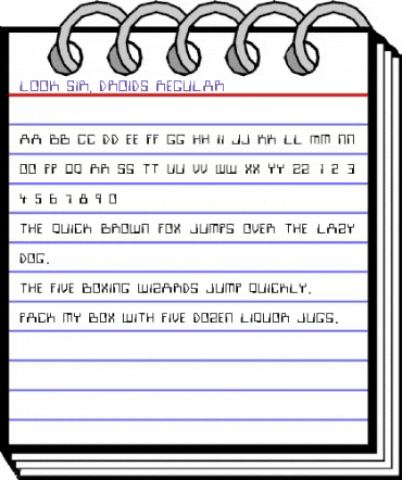 Look Sir, Droids Regular animated font preview