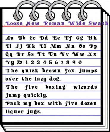 Loose New Roman Wide Swash Regular animated font preview