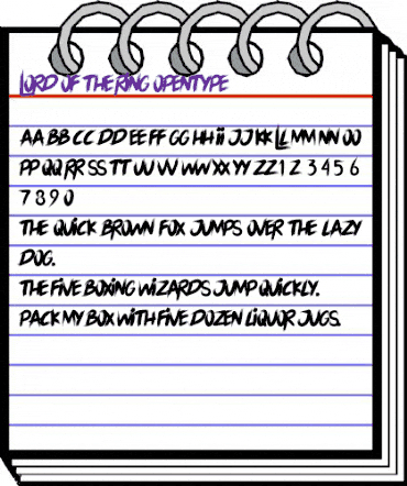 LORD OF THE RING Regular animated font preview