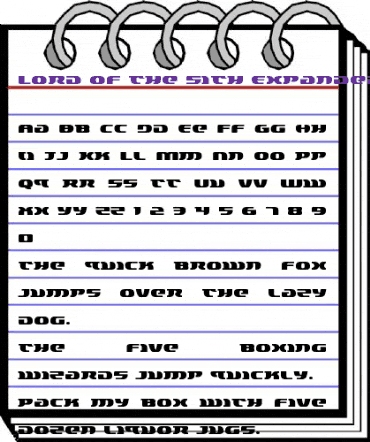 Lord of the Sith Expanded Expanded animated font preview