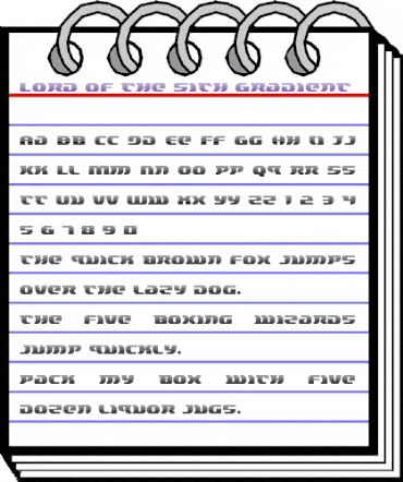 Lord of the Sith Gradient Regular animated font preview