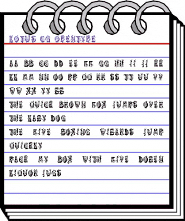 Lotus CG Regular animated font preview