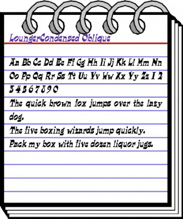 LoungerCondensed Oblique animated font preview