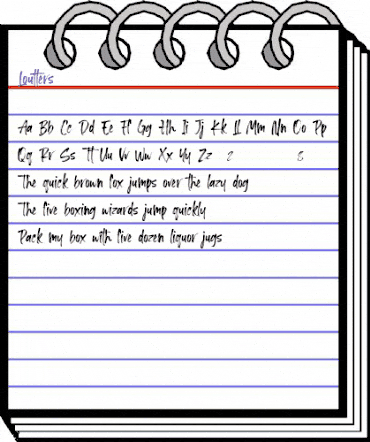 Loutters Regular animated font preview