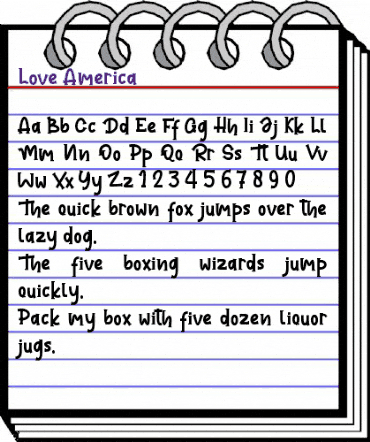 Love America Regular animated font preview