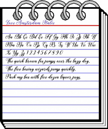 Love Amsterdam Italic Regular animated font preview