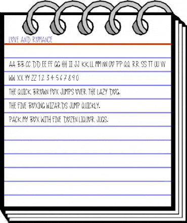 Love And Romance Regular animated font preview